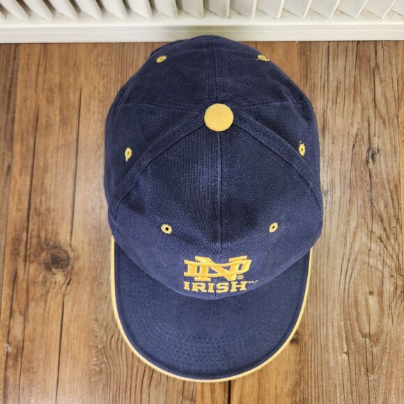 VTG Notre Dame Fighting Irish Hat Cap Navy Blue Gold Strapback Signatures NCAA - Picture 7 of 11